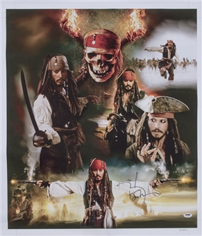 Johnny Depp Autorgraphed Pirates Of The Caribbean 20 x 24 Giclee (PSA/DNA)